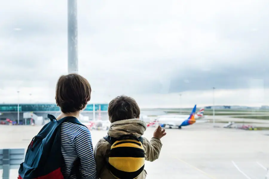 Brothers In Airport Departure Lounge