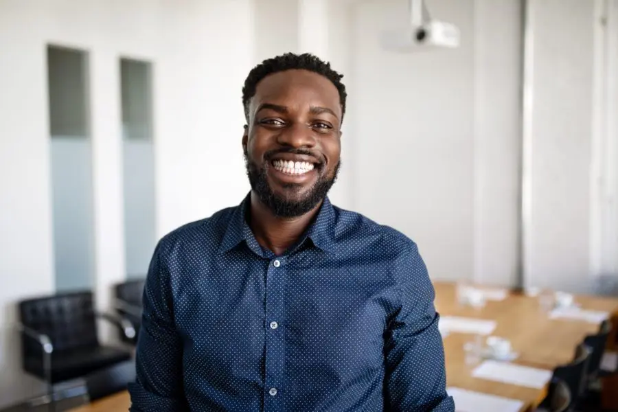 Happy smiling employee