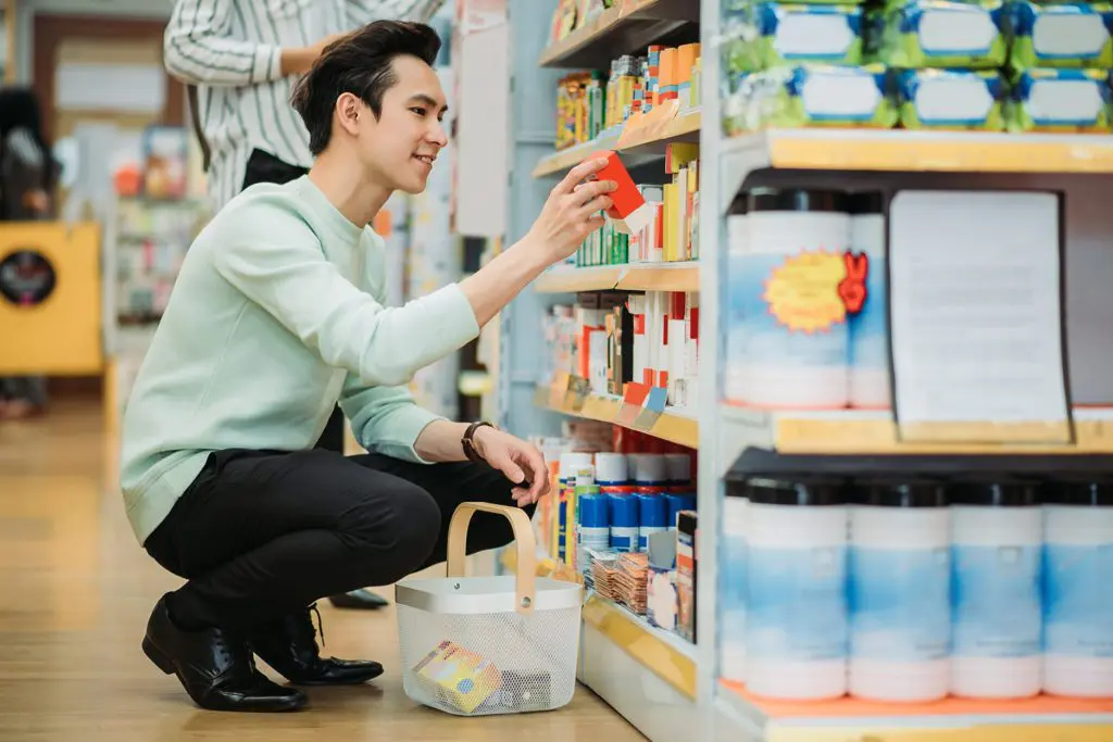 Man shopping at pharamcy