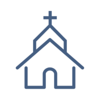 Icon of a church steeple with a cross