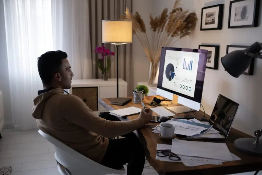 Man working from home office.