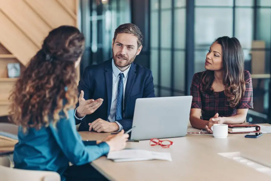 Group of business persons during a meeting in the office
