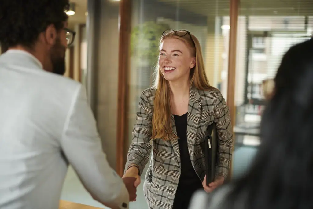 College student keen to impress at her first interview for an internship program