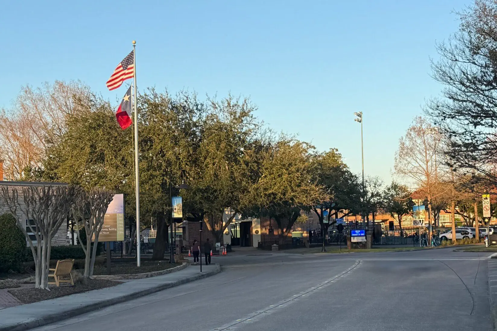 Town square in West University Place in the Houston, Texas, metroplex