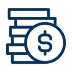 Icon of money for cost control