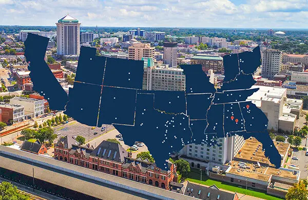 Map of Higginbotham's locations, including new partner HDB