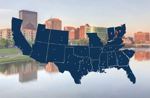 Map with new Higginbotham Partner MB's office locations