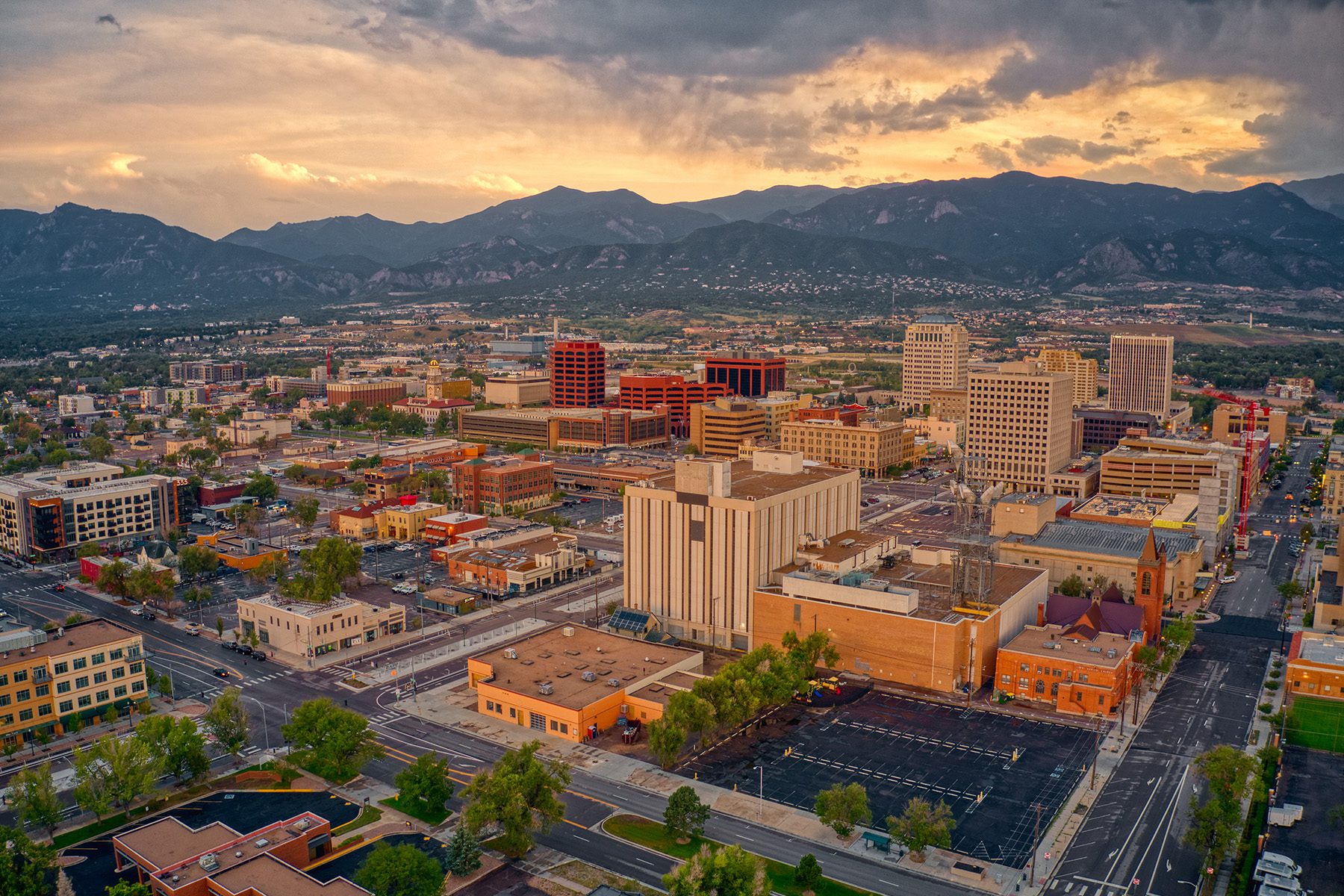 Aerial view of Colorado Springs