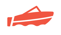 Icon of a speedboat in water