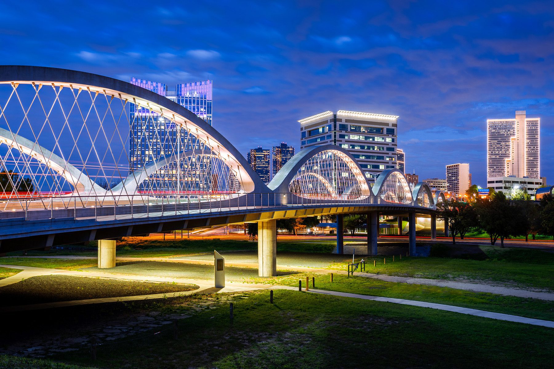West 7th Street bridge in downtown Fort Worth, TX