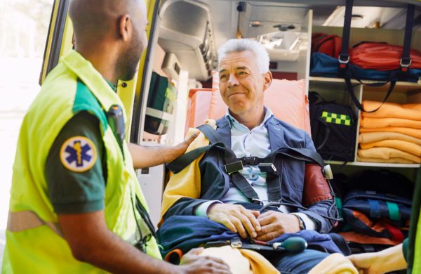 Man in an ambulance