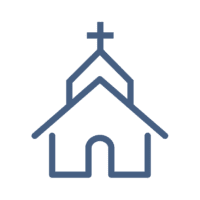 Icon of a church steeple with a cross