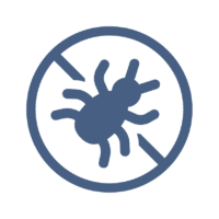 Icon of a bug that is crossed out, representing insect extermination