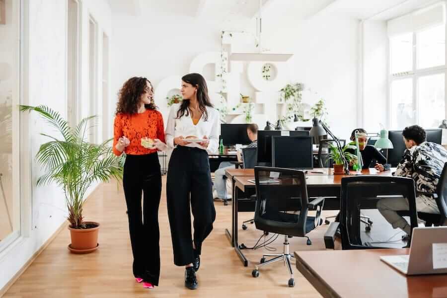 Transgender Woman Heading For Lunch With Office Colleague