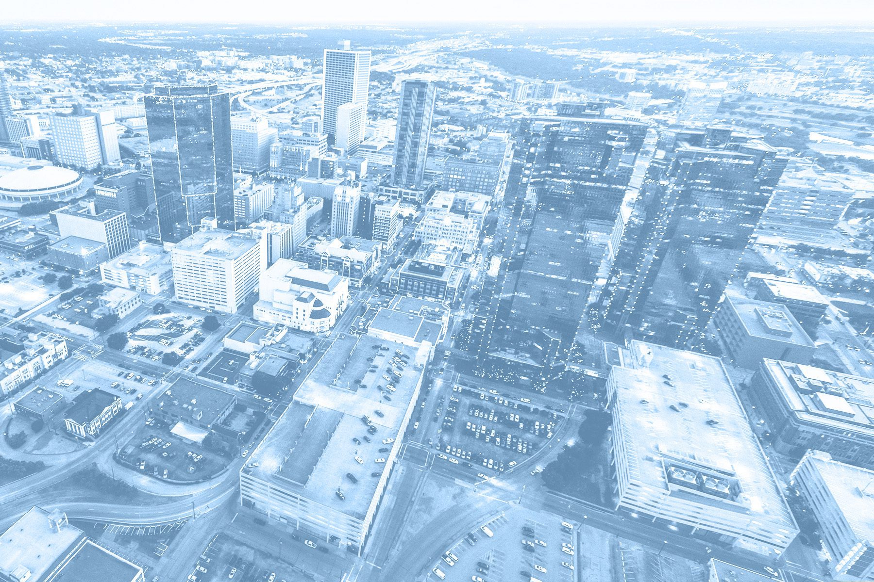 The City of Fort Worth aerial view