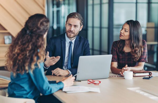Group of business persons during a meeting in the office