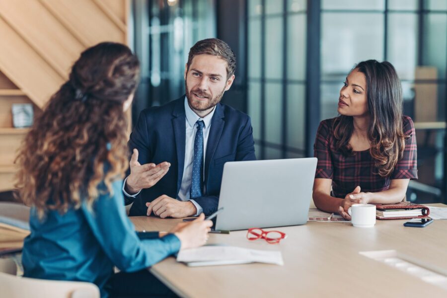 Group of business persons during a meeting in the office