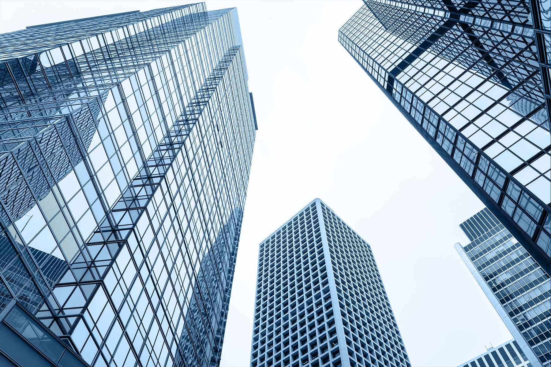 View of skyscrapers from the ground