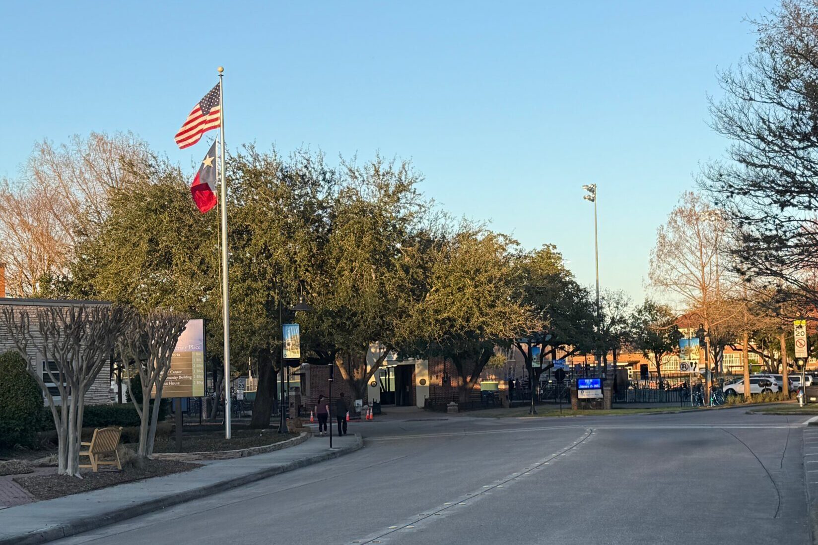 Town square in West University Place in the Houston, Texas, metroplex