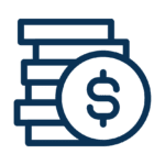 Icon of money for cost control