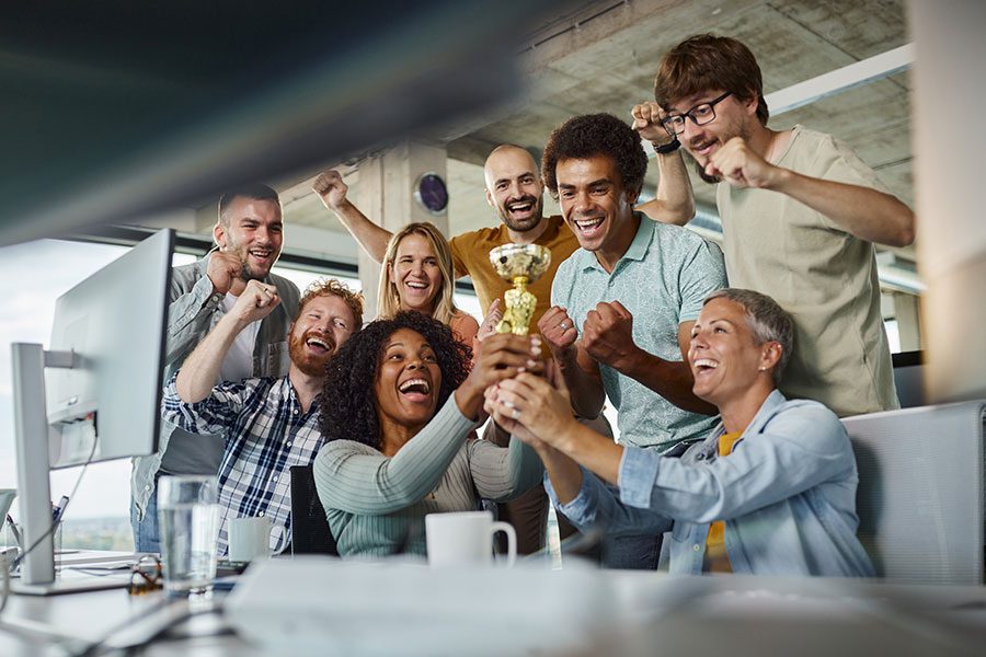 CorporateTeamCelebratingAnAward
