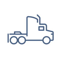 Icon of a semitruck with no load